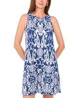 Msk Women's Printed Jersey Sleeveless Swing Dress
