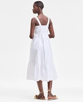 On 34th Women's Cotton Poplin Shirred Midi Dress, Exclusively at Macy's