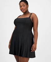 City Studios Trendy Plus Satin Chain-Strap Dress