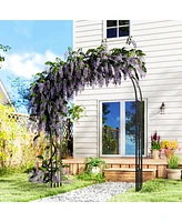 Outsunny 7.3ft Steel Garden Arch Trellis, Garden Arbor for Climbing Plants