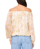 Vince Camuto Women's Printed Off-the-Shoulder Tied-Hem Top