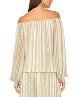 Vince Camuto Women's Stripe Off-the-Shoulder Tied-Hem Top