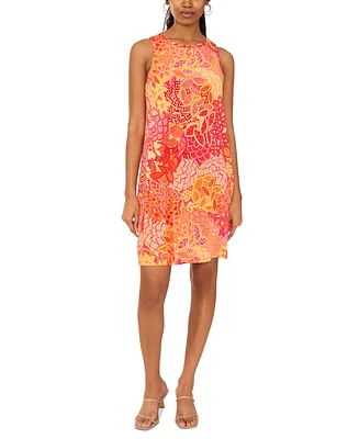 Msk Women's Printed Jersey Sleeveless Swing Dress