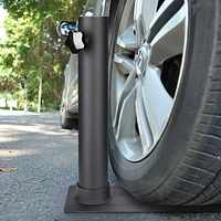 Yescom Ez Go 30ft Telescopic Flag Pole Kit Wheel Tire Mount Stand Upgrade Rotating Lock Outdoor Camper Rv Tailgate Black