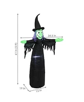 5' Wendolyn the Wicked Witch Inflatable Outdoor Halloween Decoration - Built-In Fan Blower and 2 Led Lights