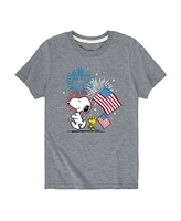 Hybrid Toddler Boys Peanuts Americana Fireworks Graphic T-Shirt