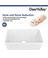 DeerValley 32" x 18" Drop-in Single Bowl 304 Stainless Steel Polished Black Kitchen Sink Workstation with Accessories