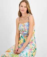 julia jordan Women's Straight-Neck Sleeveless Printed Dress