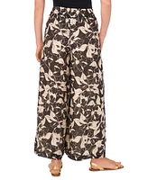 Vince Camuto Women's Vine-Print Wide-Leg Pull-On Pants