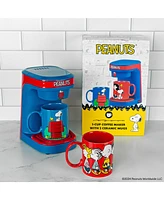 Uncanny Brands Peanuts Single Cup Coffee Maker Gift Set with 2 Mugs - Kitchen Appliance