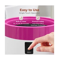 SereneLife Bucket Towel Warmer, 12L, Adjustable Timer, Auto Shut-Off, Pink