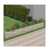 Gabion Raised Bed Galvanized Iron 185"x19.7"x19.7"