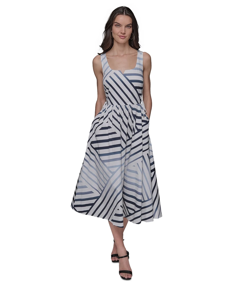 Karl Lagerfeld Paris Women's Side-Lace-Up Midi Dress