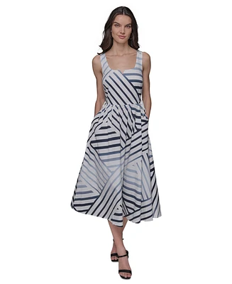 Karl Lagerfeld Paris Women's Side-Lace-Up Midi Dress