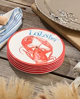 Certified International Beach House Lobster Melamine 6-Pc. Salad Plates, Service For 6