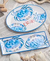 Certified International Beach House Crab Melamine Platters, Set of 2