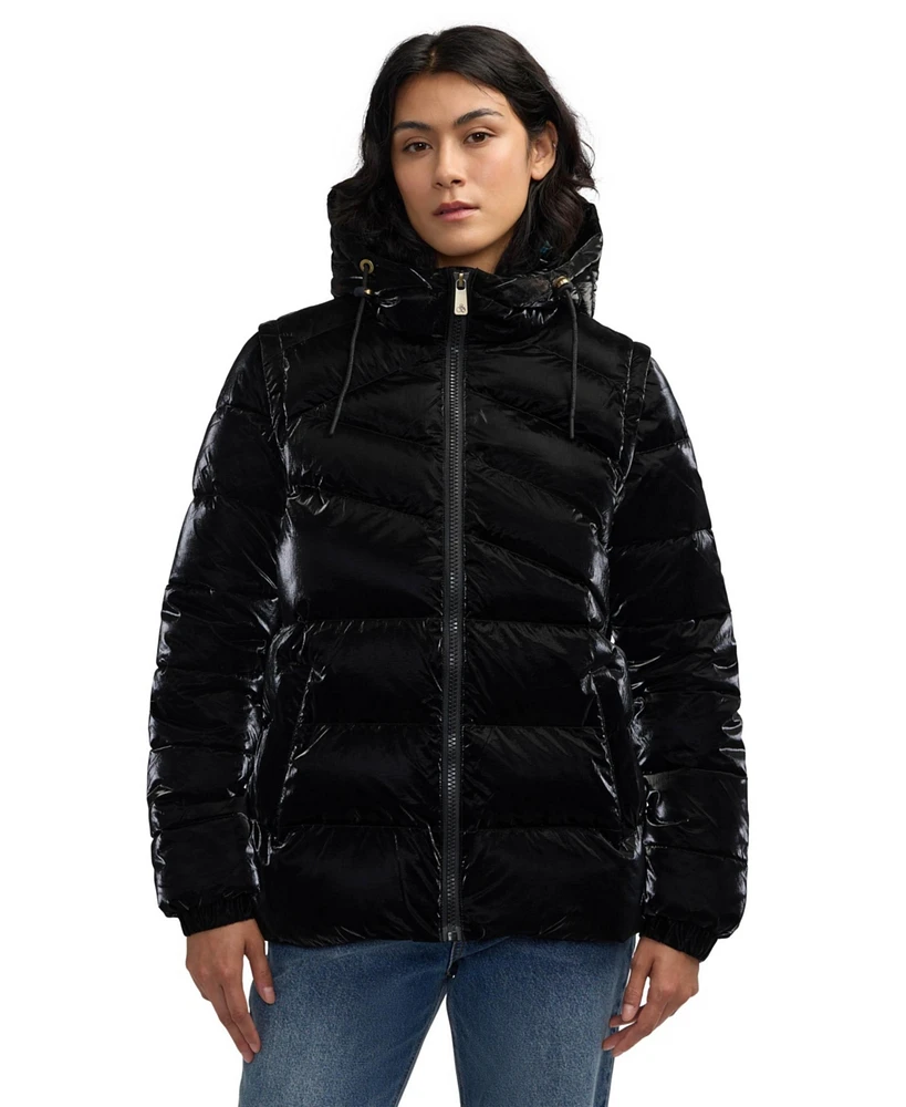 Scotch & Soda Women's Schyler Boxy Puffer with Fixed Hood