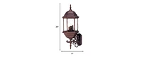 Three Domed Textured Glass Lantern Wall Light – Elegant Outdoor Lighting for Porch & Patio