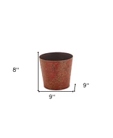 Weather-Resistant Round Plastic Planter for Gardens and Patios