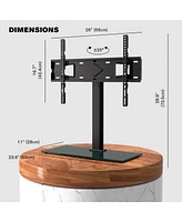 ProMounts Premium Universal Swivel Tabletop Tv Stand for 37-72 Inch with Tempered Glass up to 99lbs