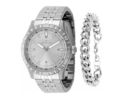 Invicta Men's 48279 Specialty Quartz 3 Hand Silver Dial Watch