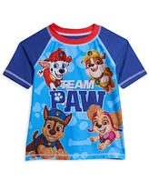 Paw Patrol Boys Pullover Rash Guard and Swim Trunks Outfit Set
