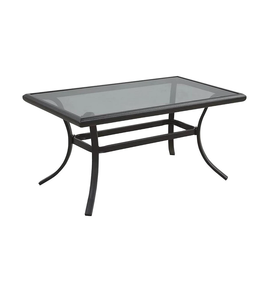 21" Black Metal Outdoor Chat Table