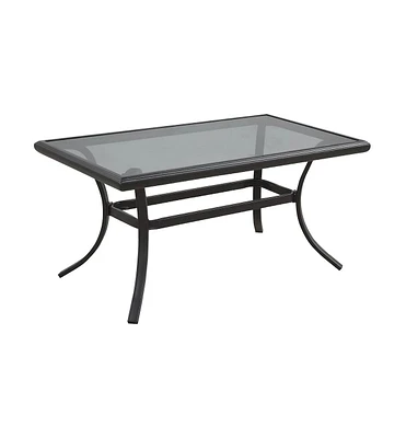 21" Black Metal Outdoor Chat Table