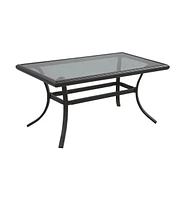 21" Black Metal Outdoor Chat Table
