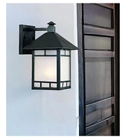 Petite Frosted Glass Lantern Wall Light – Timeless Lighting for Exterior Spaces