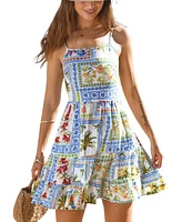 Cupshe Women's Garden Party Floral Mini Beach Dress