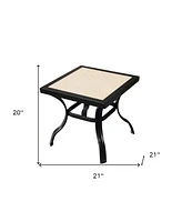 Ceramic Square Outdoor Side Table – Elegant Design for Patio & Outdoor Spaces