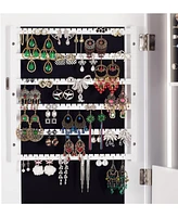 Led Jewelry Cabinet Organizer with Foldable Shelf