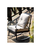 Outdoor Steel Rocking Chair with Cushion – Stylish & Durable Patio Chair