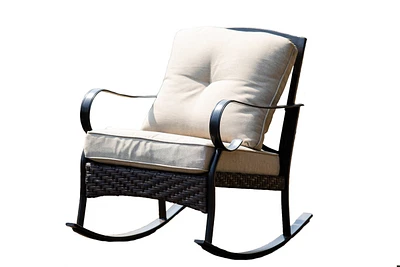 Outdoor Steel Rocking Chair with Cushion – Stylish & Durable Patio Chair