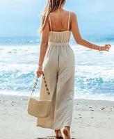 Cupshe Women's Crisp Canvas Beige Jumpsuit