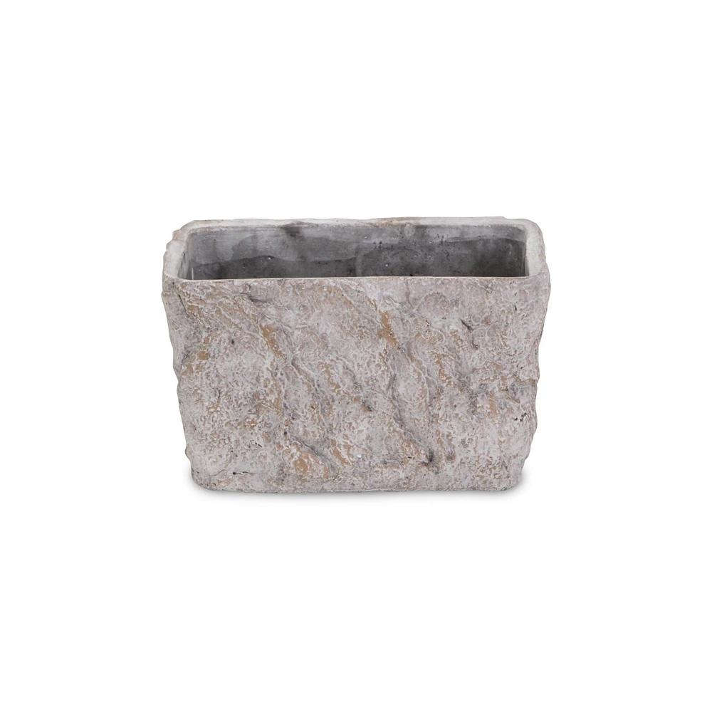 Speckle Glaze Cement Rectangular Pot Planter – Indoor & Outdoor Decorative Pot