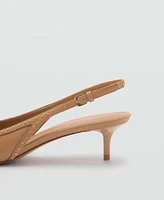 Mango Women's Stud Detail Kitten-Heel Shoes