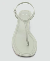 Mango Women's Kitten Heel Strap Sandals