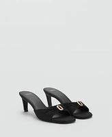 Mango Women's Metallic Detail Heeled Sandals