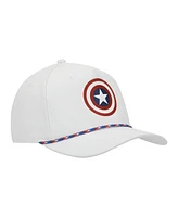 Marvel Universe Captain America Shield Adult White Elite Flex Snapback Hat