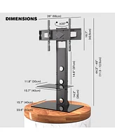 ProMounts Premium Swivel Tv Stand Mount for 37”-72” Screens with Shelving, Holds up to 110 Lbs