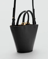 Mango Women's Metallic Detail Mini Shopper Bag