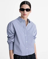 Mango Women's Striped Cotton-Blend Shirt