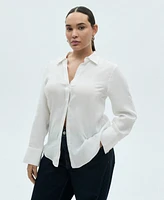 Mango Women's Regular Linen Shirt