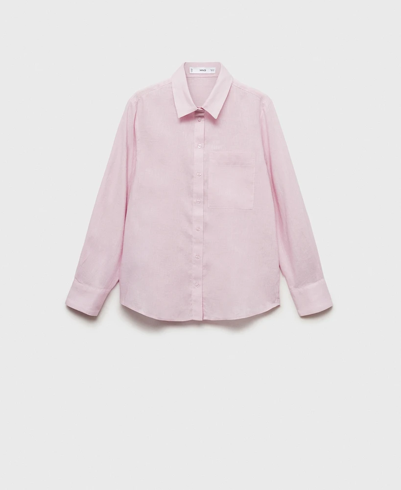 Mango Women's Pocket Linen Shirt