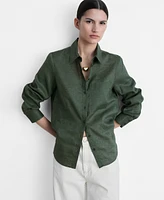 Mango Women's Pocket Linen Shirt