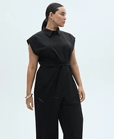 Mango Women's Straight-Fit Belt Jumpsuit