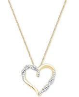 Diamond Open Heart 18" Pendant Necklace (1/6 ct. t.w.) in 10k Gold