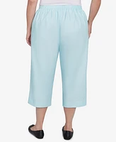 Alfred Dunner Plus St. Thomas Heat Set Embroidered Capri Pants
